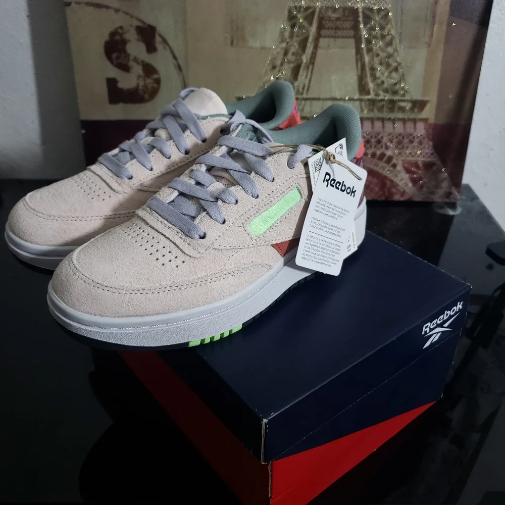 💯NEW Reebok Club C 85 DoubleWomen's • Pink/Gray/Coral💯Original💯 - Picture 1 of 9